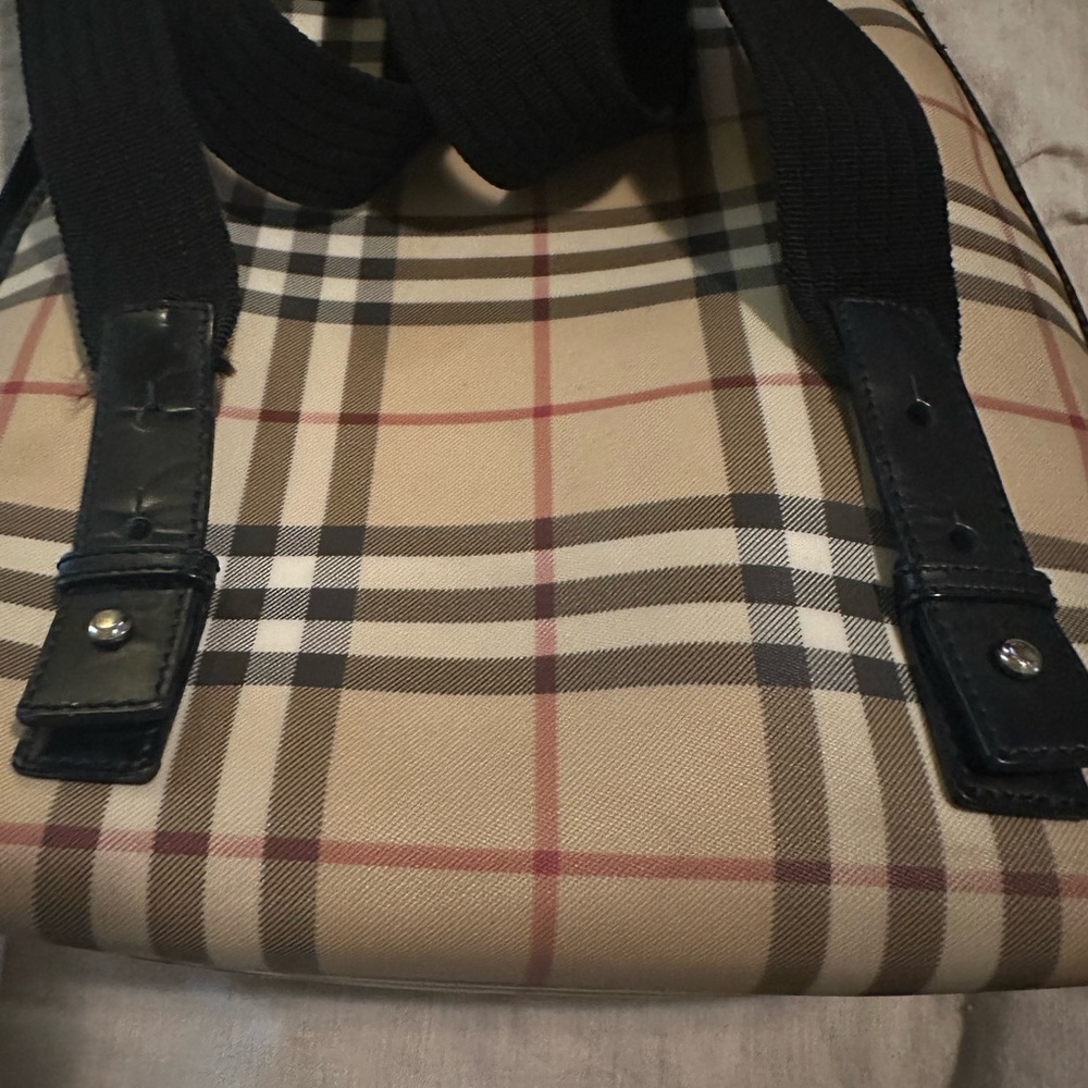 Burberry Plaid Backpack with Black Accents - Picture 5 of 6